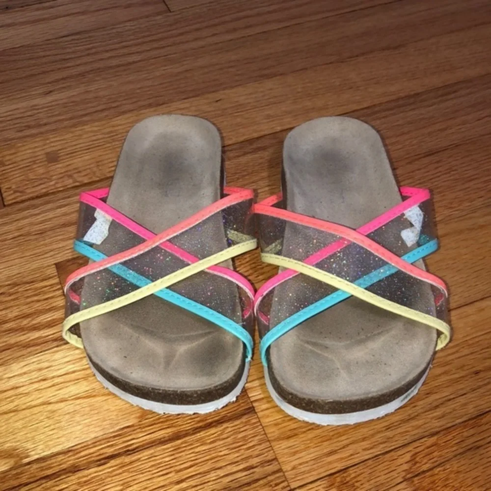Childrens place criss cross sandals neon colors vibrant girls‎ size 12 slip on